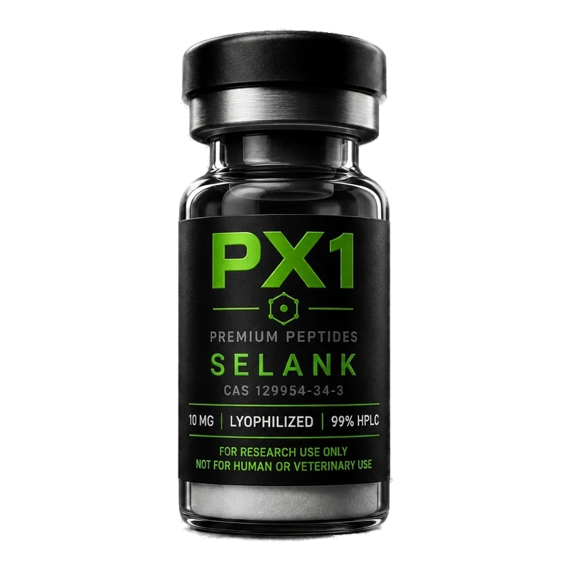 PX1 Labs Selank 10mg research peptide vial
